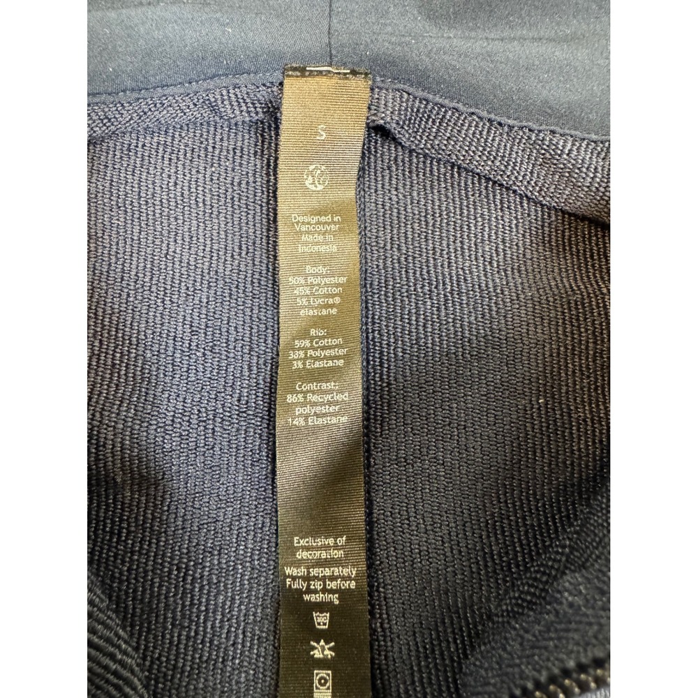 Lululemon Mens City Sweat Full Zip Hoodie Navy Blue Heathered Size S - Picture 6 of 9